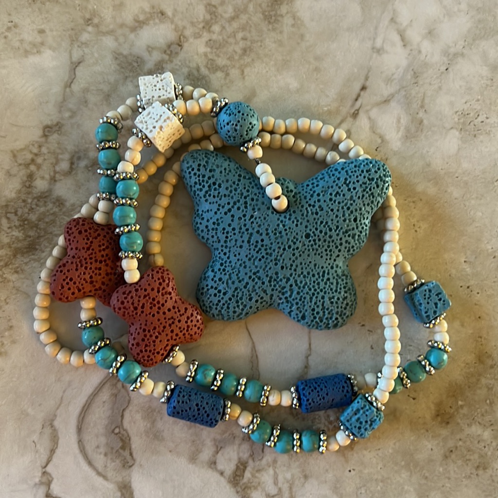 Butterfly Lava Necklace 10$